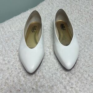 Ballet Flats White Leather ShoesStrings Honey Women's Size 8 Supple Leather